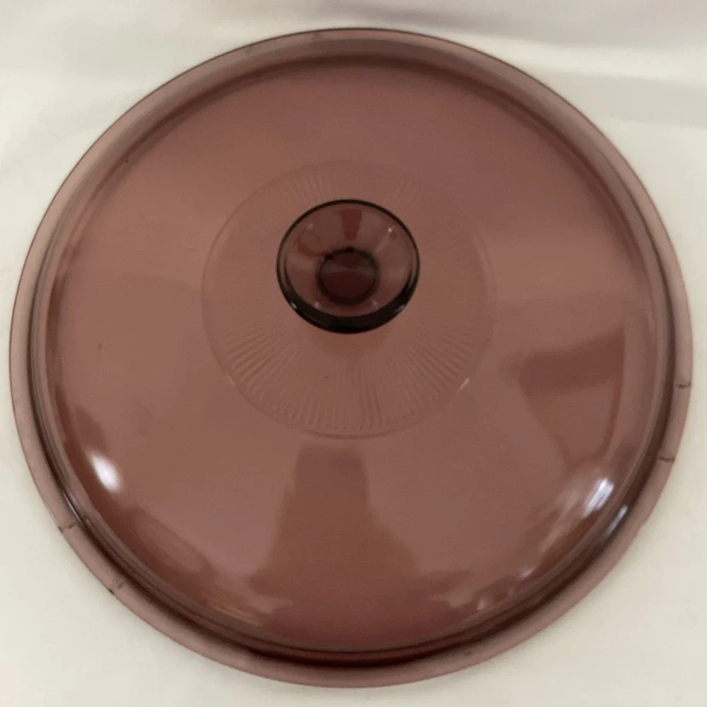 Corning Visions Cranberry Dutch Oven Stock Pot 5L Non Stick Pyrex Lid Very Good